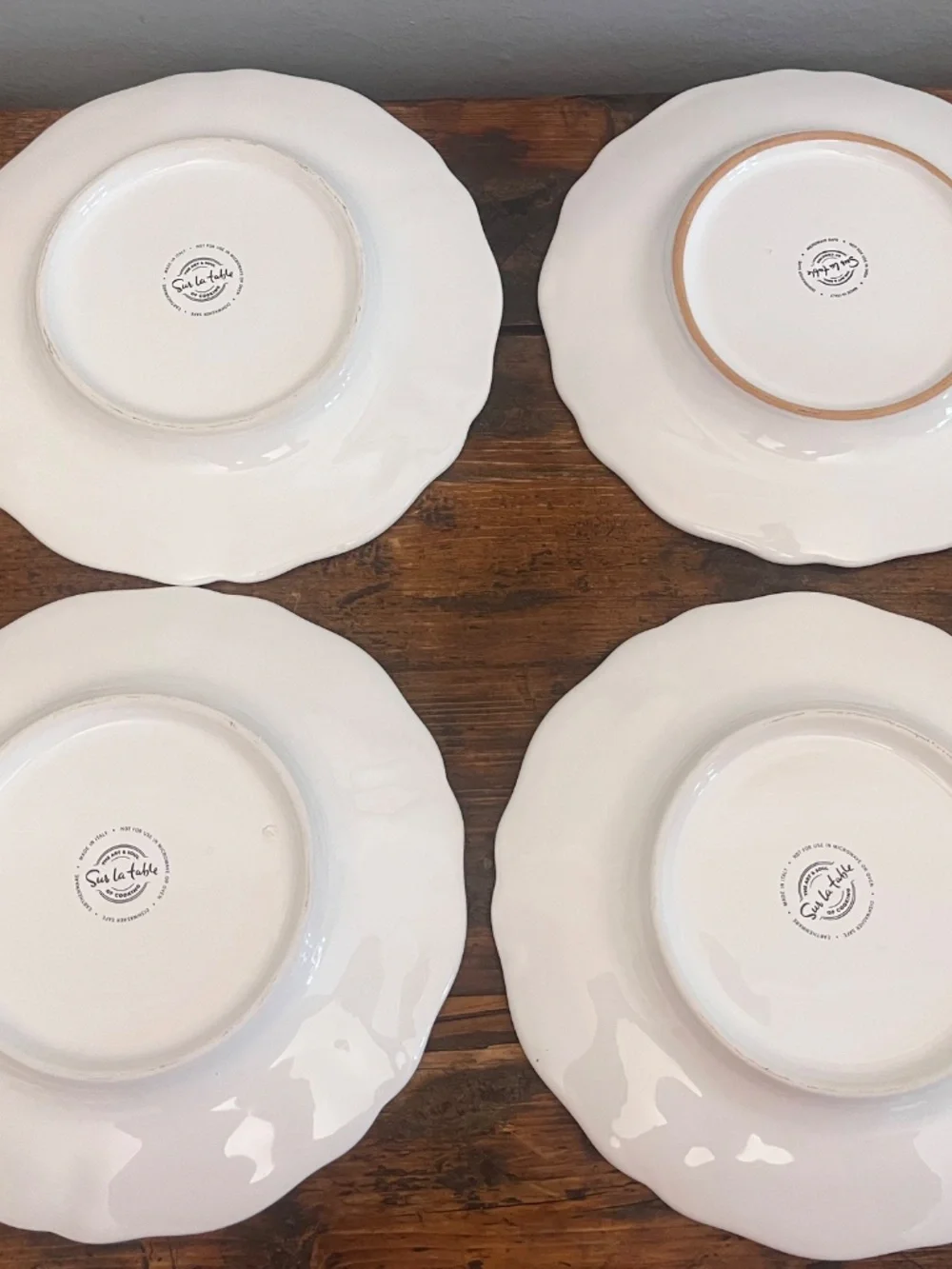 Sur La Table Deruta Salad Plates / Italian Majolica / Hand Painted / Set of 4